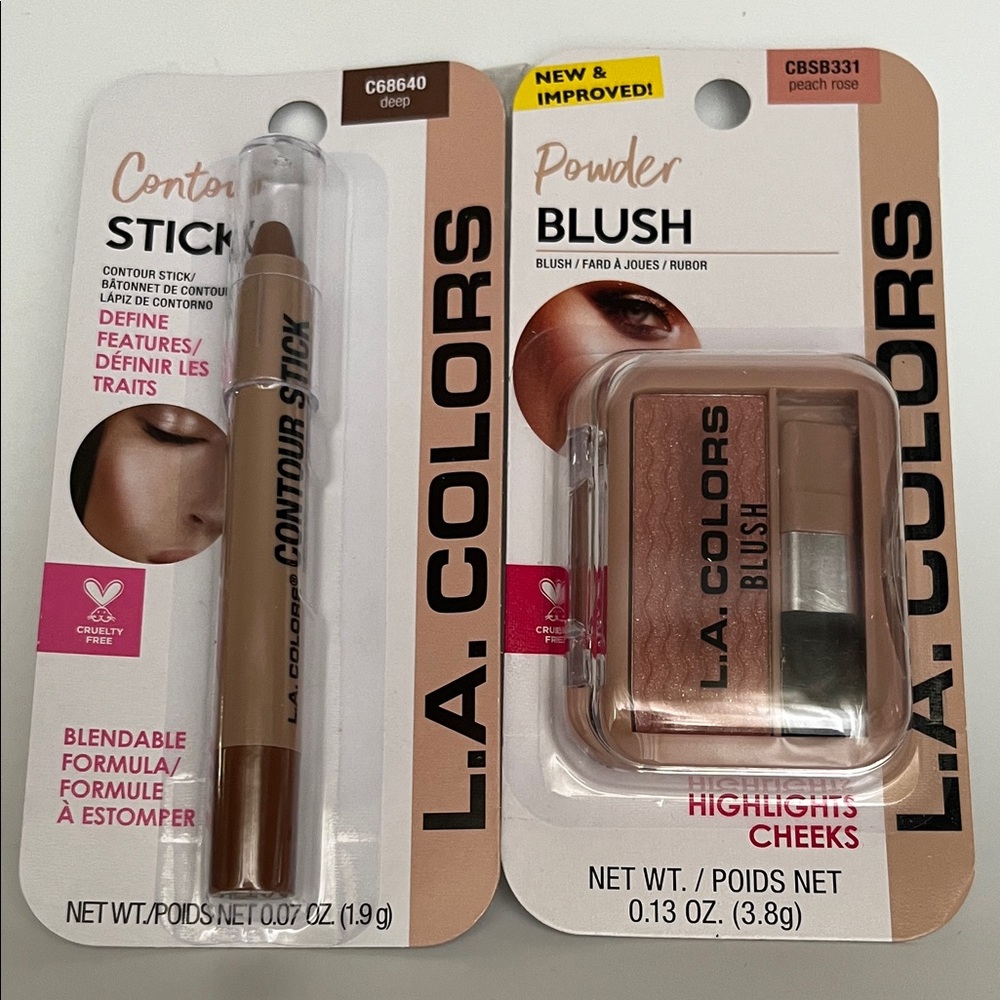 L.A. Colors Deep Contour Stick and Peach Rose Blush